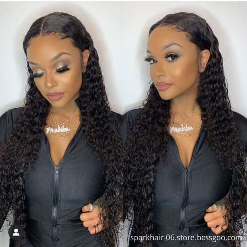 Unprocessed Brazilian Human Hair Full Lace Wig OEM Vendors Water Wave Virgin Cuticle Aligned Full Swiss Lace 100% Human Hair Wig